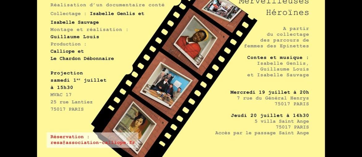Visuel d’annonce de la projection du documentaire conté « Merveilleuses voisines », samedi 1er juillet 2023 | ASSOCIATION CALLIOPE/FACEBOOK